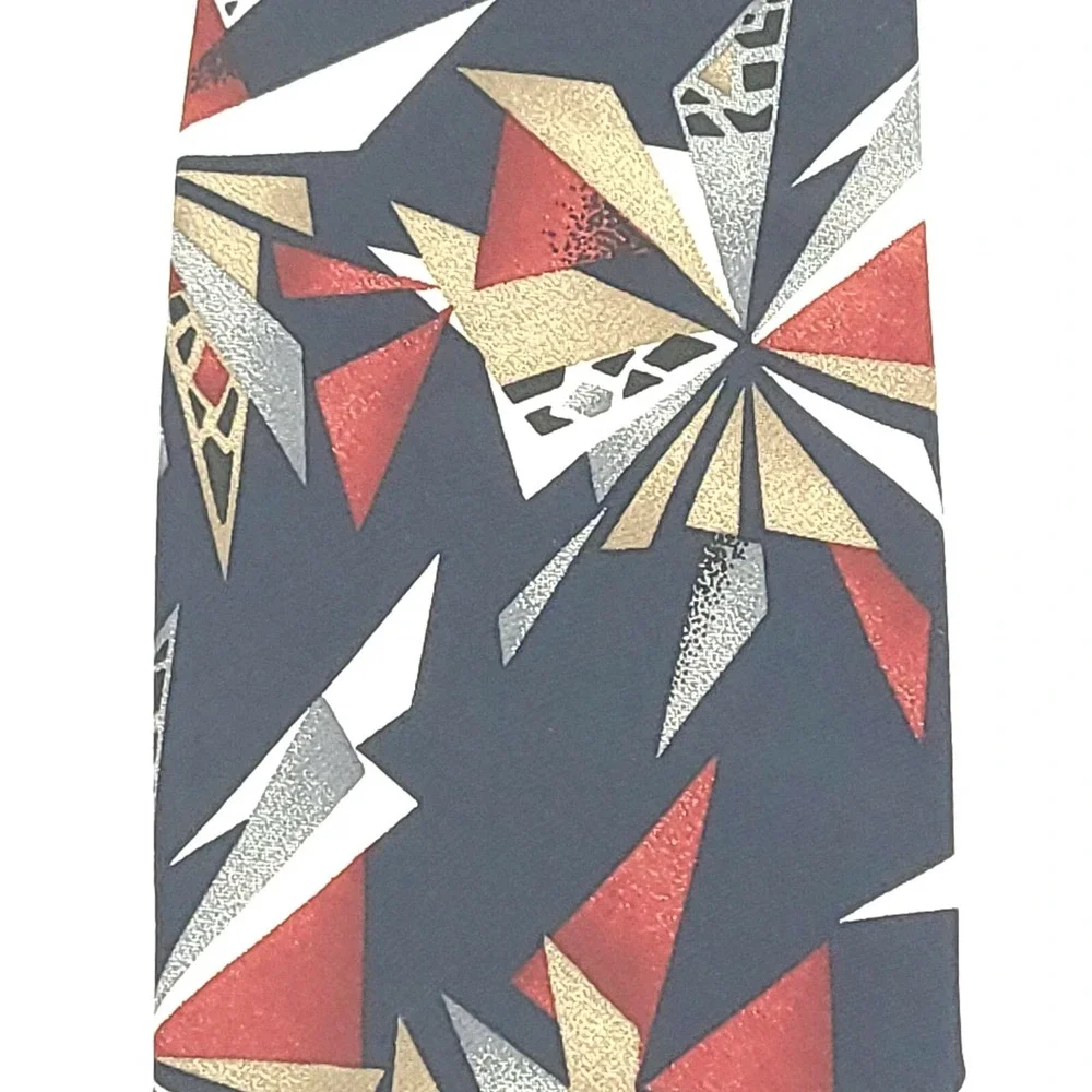 Brandini Le Collezioni Mens Tie Silk Made in Italy Vintage Wide Abstract New